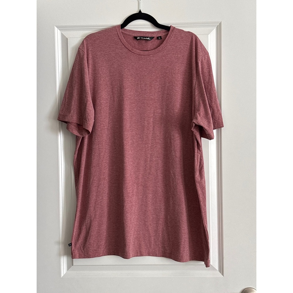 Travis Mathew Mauve Heathered Pima Cotton Stretch T-shirt XL - Picture 2 of 6